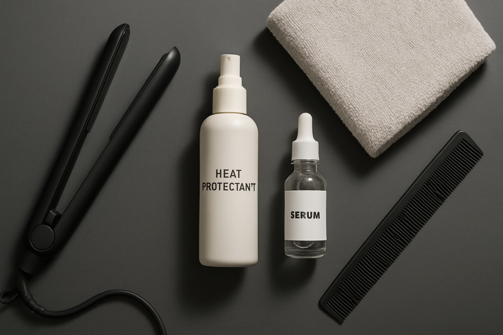 Four-step damage-repair liquid hair routine collage.