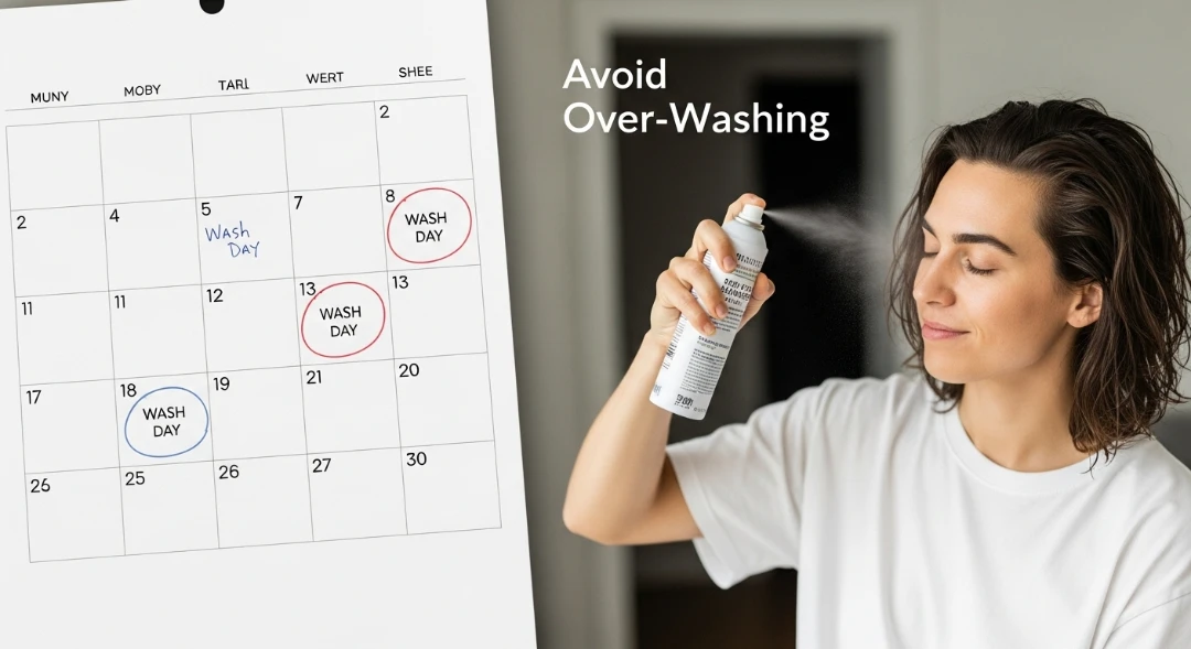 Avoiding over-washing hair