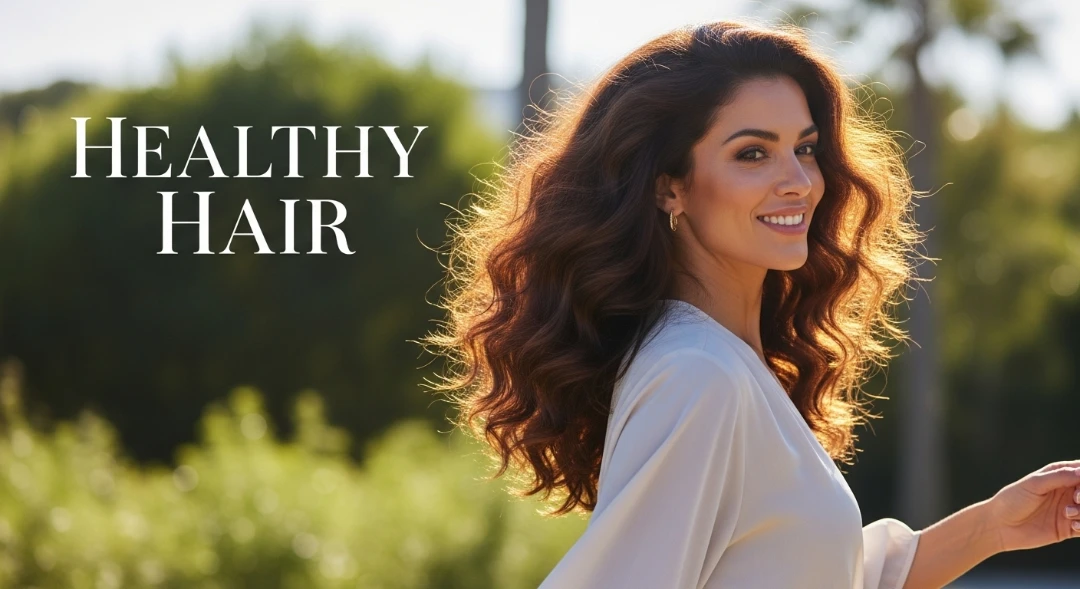 Woman with healthy scalp and voluminous hair