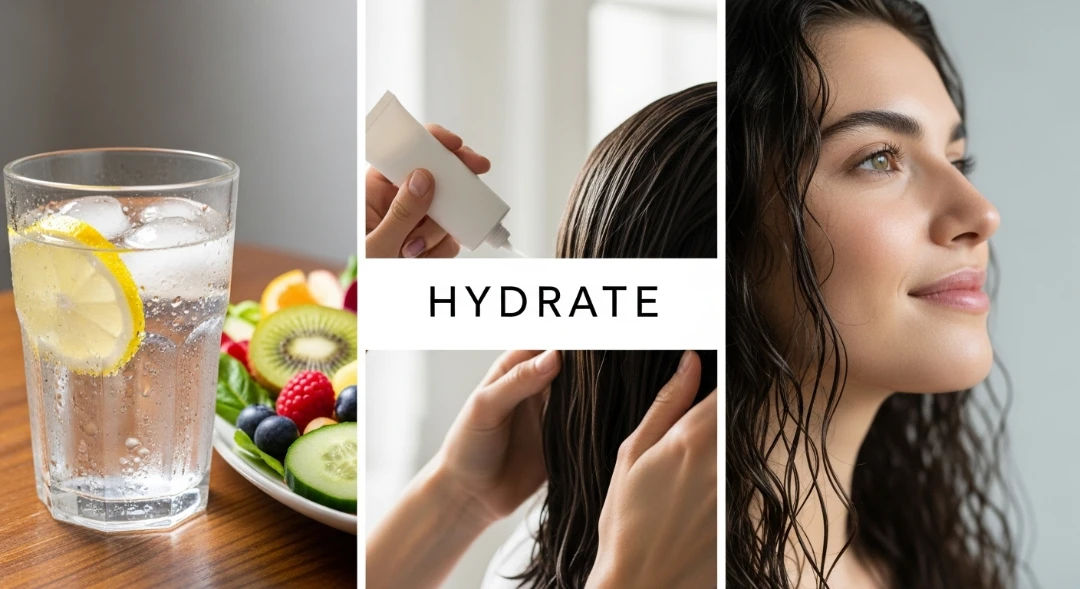 Hydrating hair internally and externally