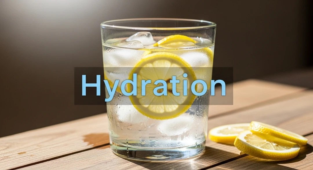 Glass of water promoting hydration