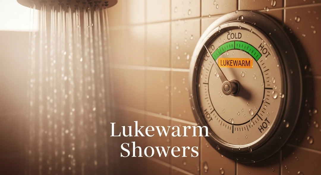 Lukewarm shower water temperature