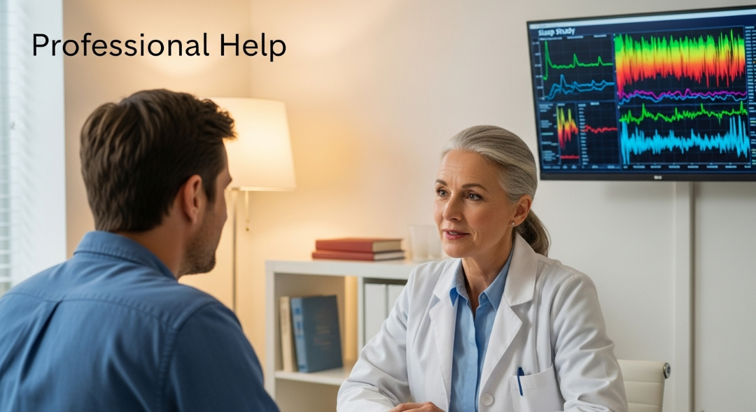 Doctor consults patient about sleep