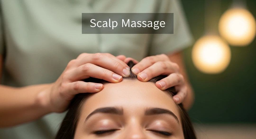 Scalp massage with fingertips