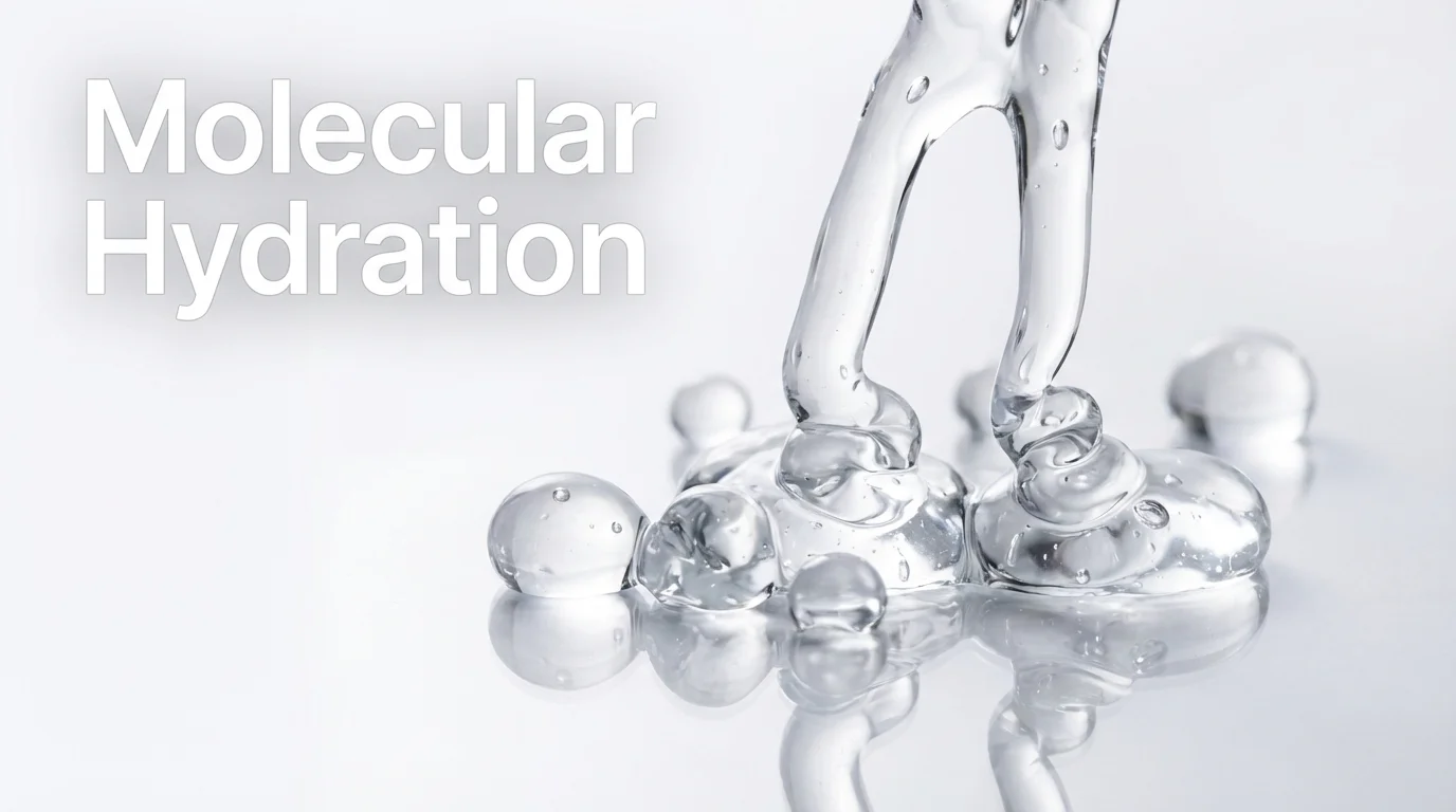 High-definition shot of clear skincare serum droplets.
