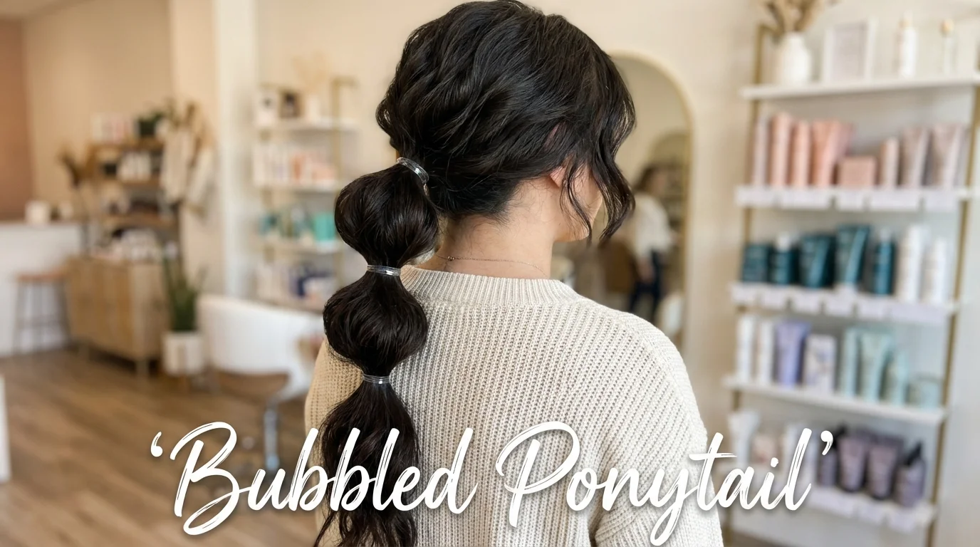 A long bubbled ponytail style designed for maximum security and movement.