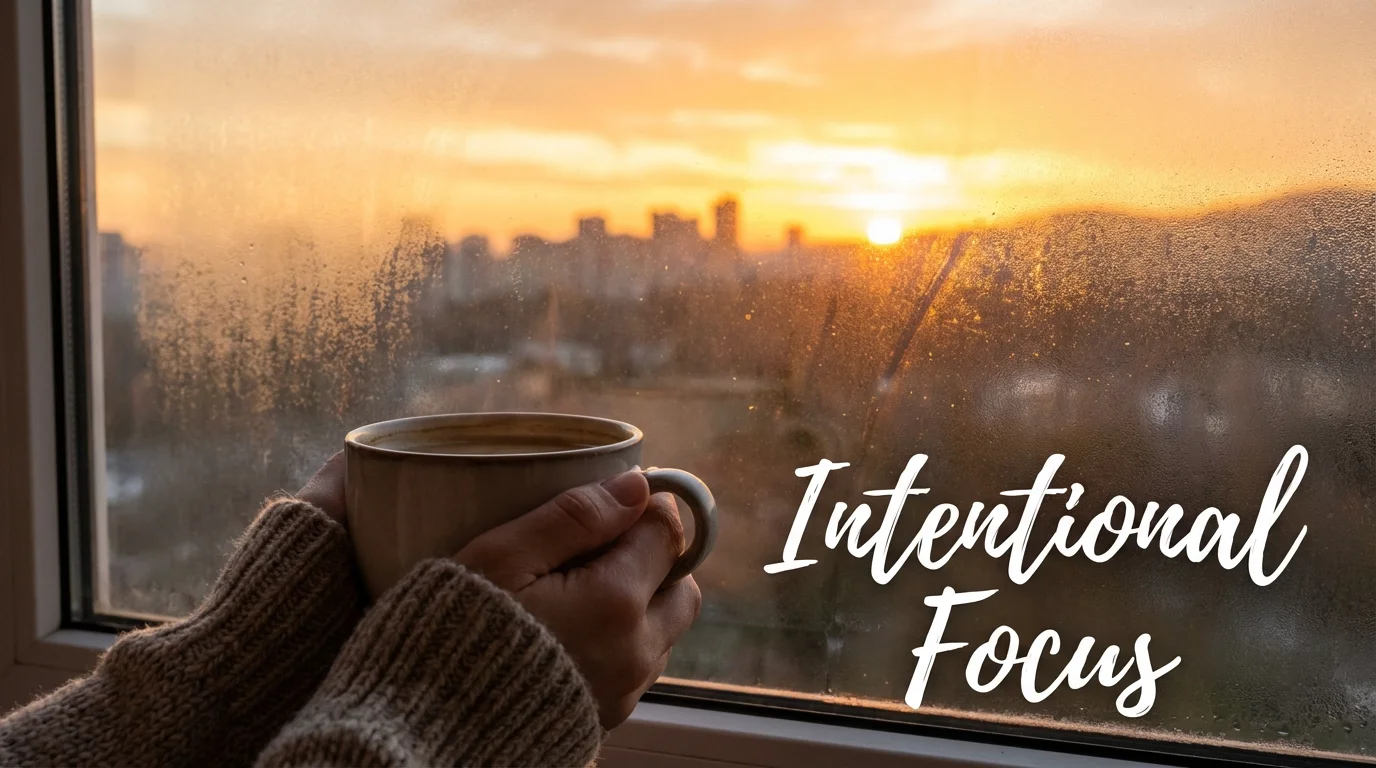 A person practicing visualization and goal setting for the week ahead.