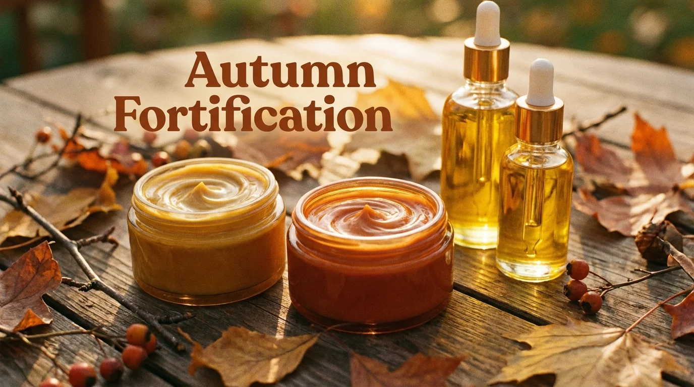 Rich moisturizers and oils for autumn skincare transitions.