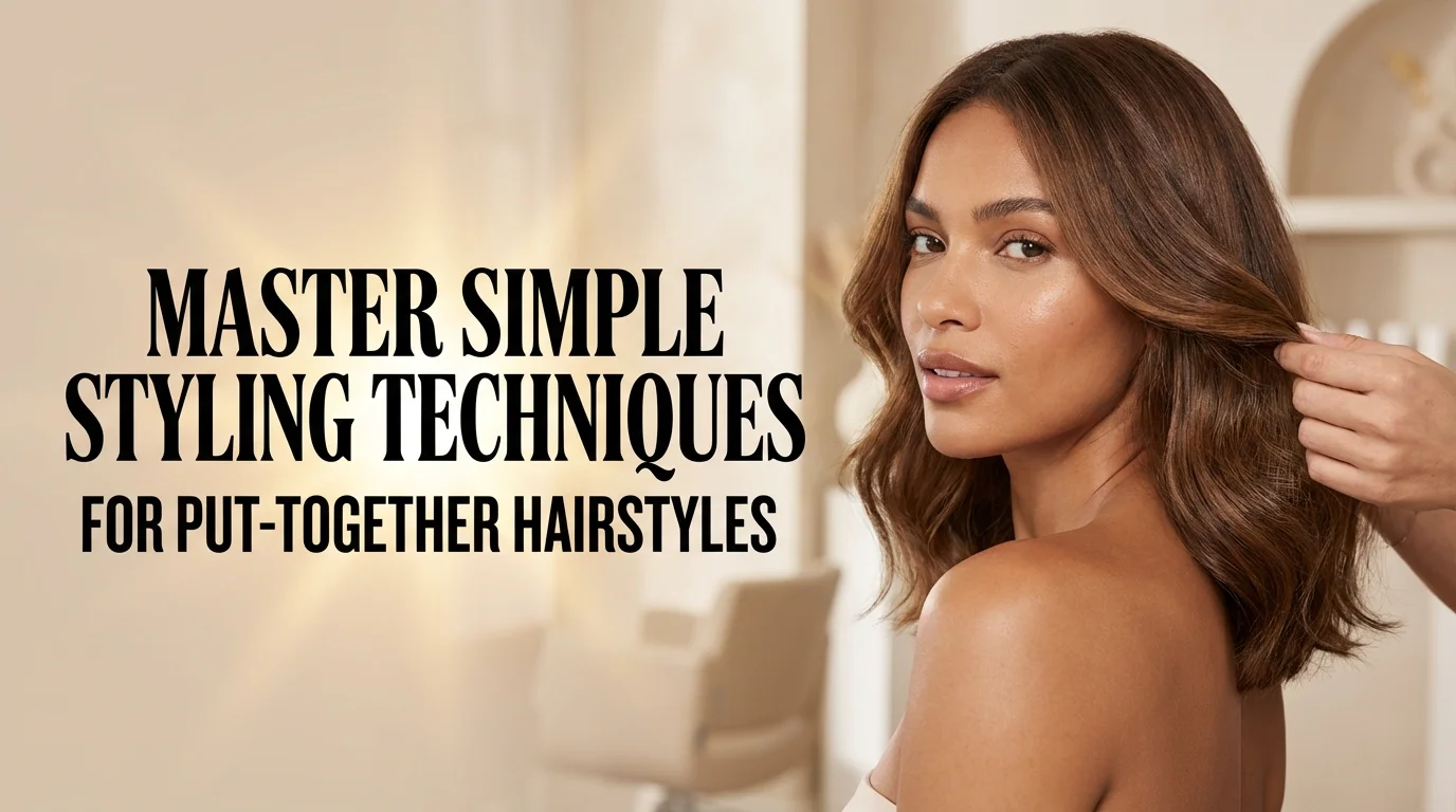 A professional woman showcasing a polished everyday hairstyle using simple styling techniques for a more put-together look.