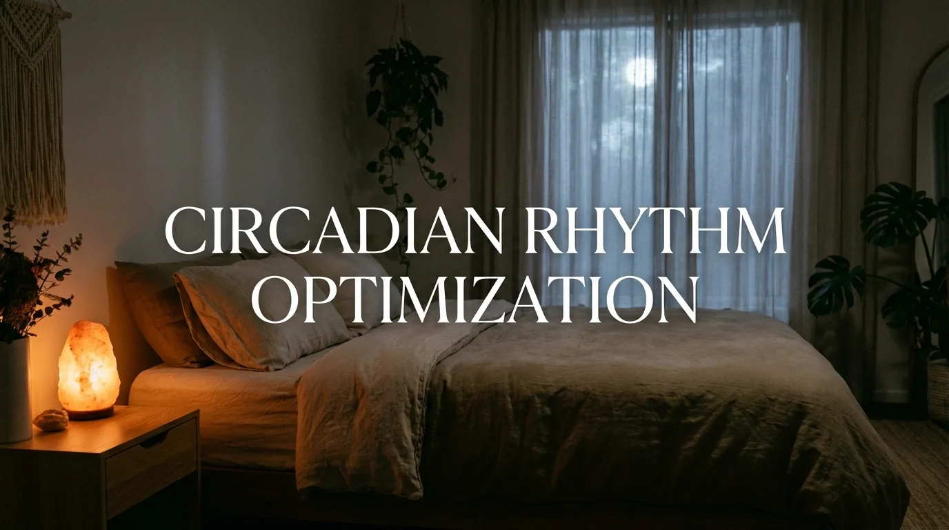 Calm bedroom environment optimized for restorative sleep.