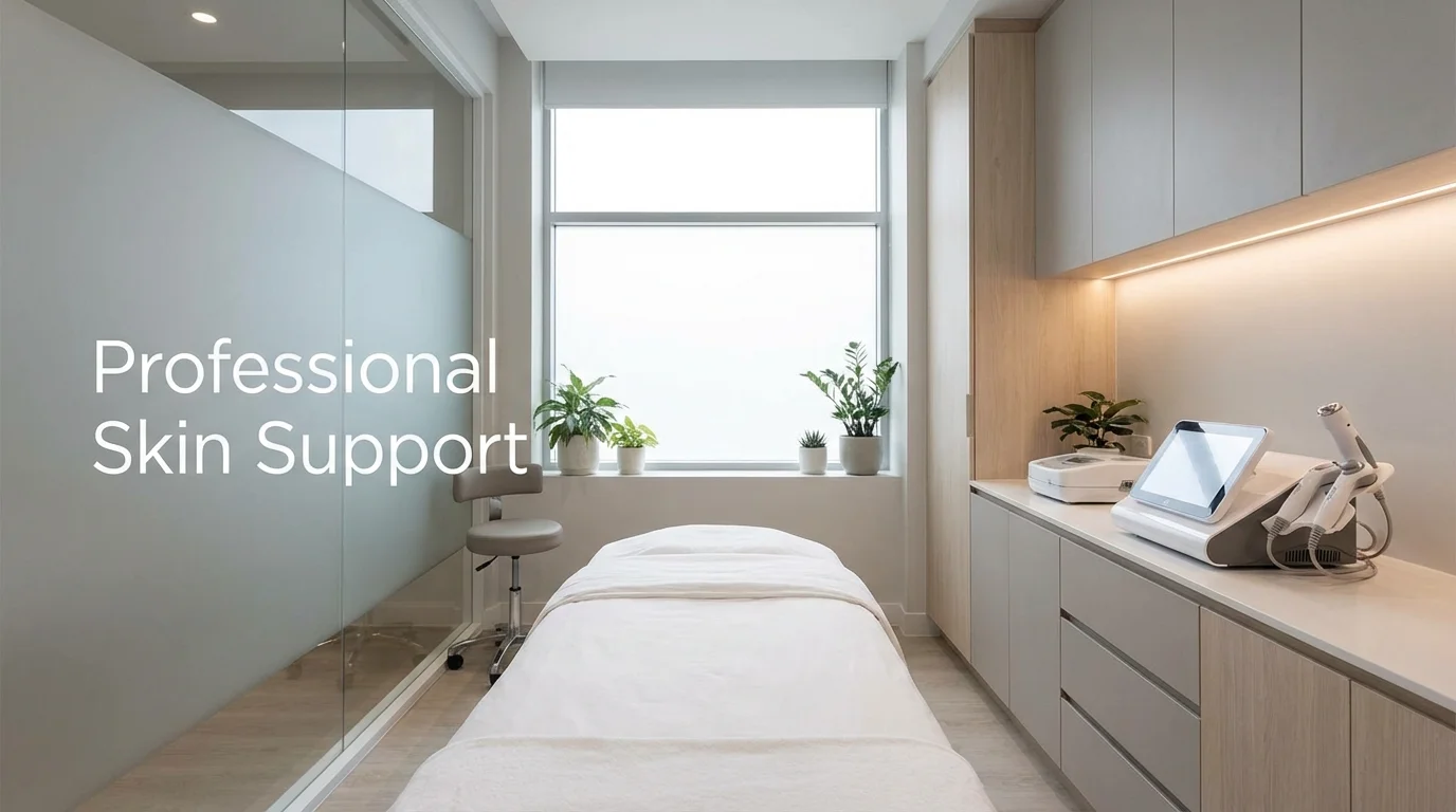 Modern dermatology or esthetician treatment room for professional skincare.
