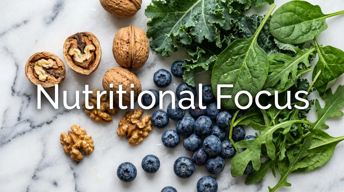 Healthy nutrient-dense foods that support brain health.