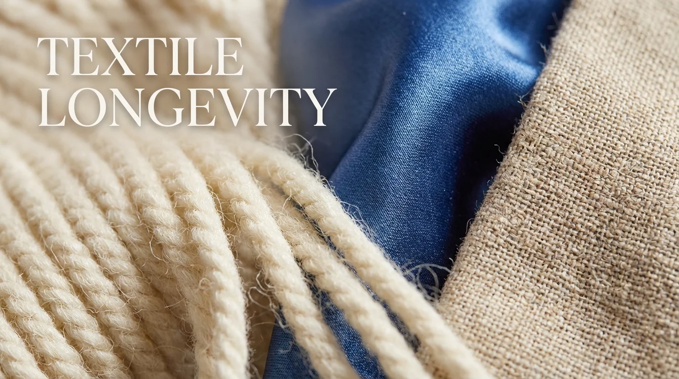 Close-up view of premium textile textures like silk and wool.