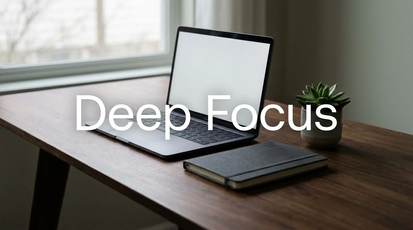 An organized and distraction-free workspace designed for deep work.