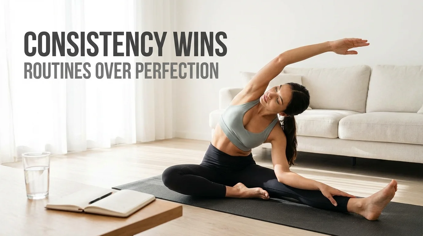 A person consistently marking off days on a wall calendar to demonstrate the power of daily habits and routine over perfection.