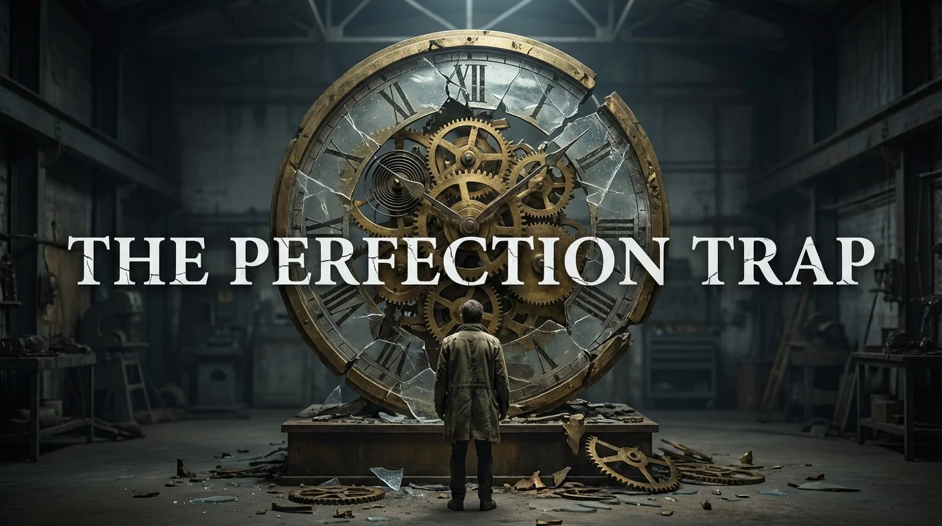 Conceptual image of the fragility of perfectionism in habits.