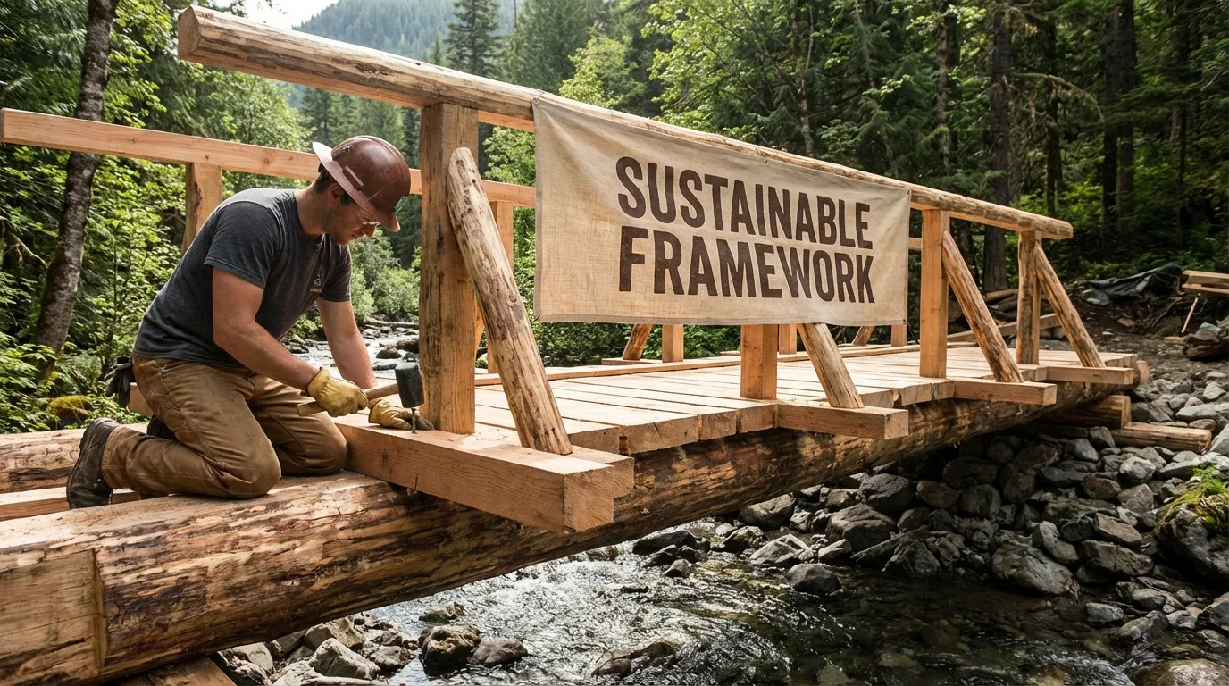 Conceptual image of building a sustainable habit framework.