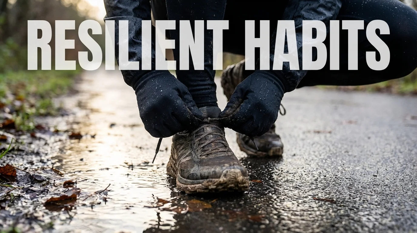 A person recovering from a setback to continue their routine.