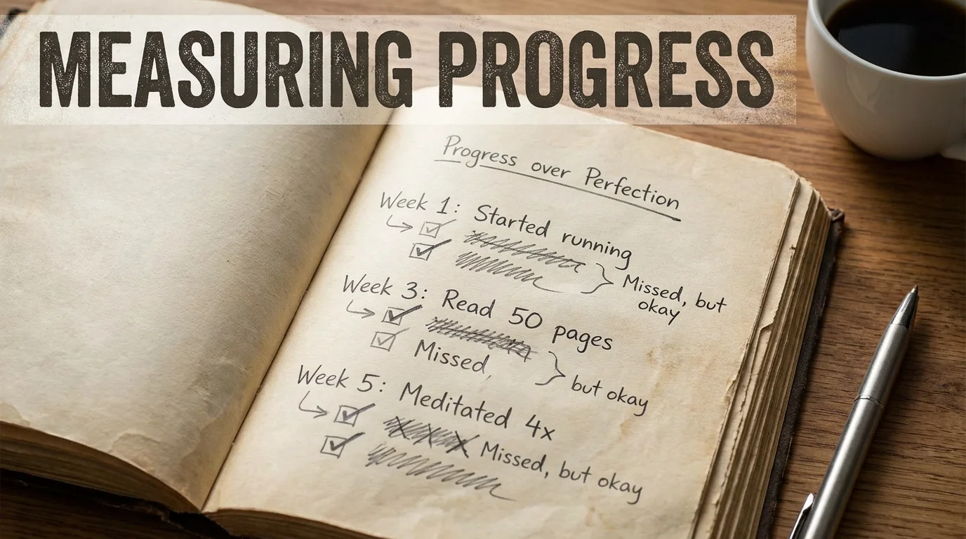 A journal showing a record of consistent daily habits.