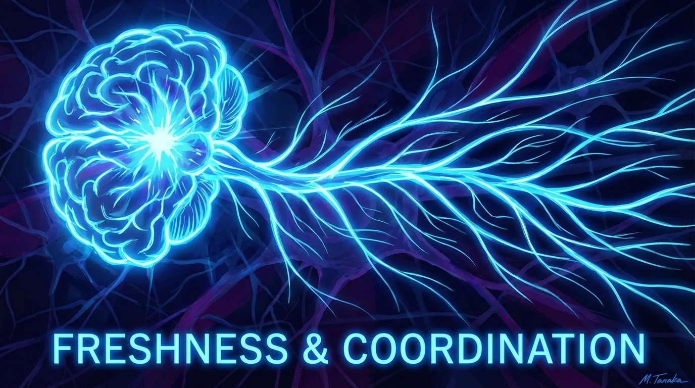 Illustration of the human nervous system and neuromuscular coordination.