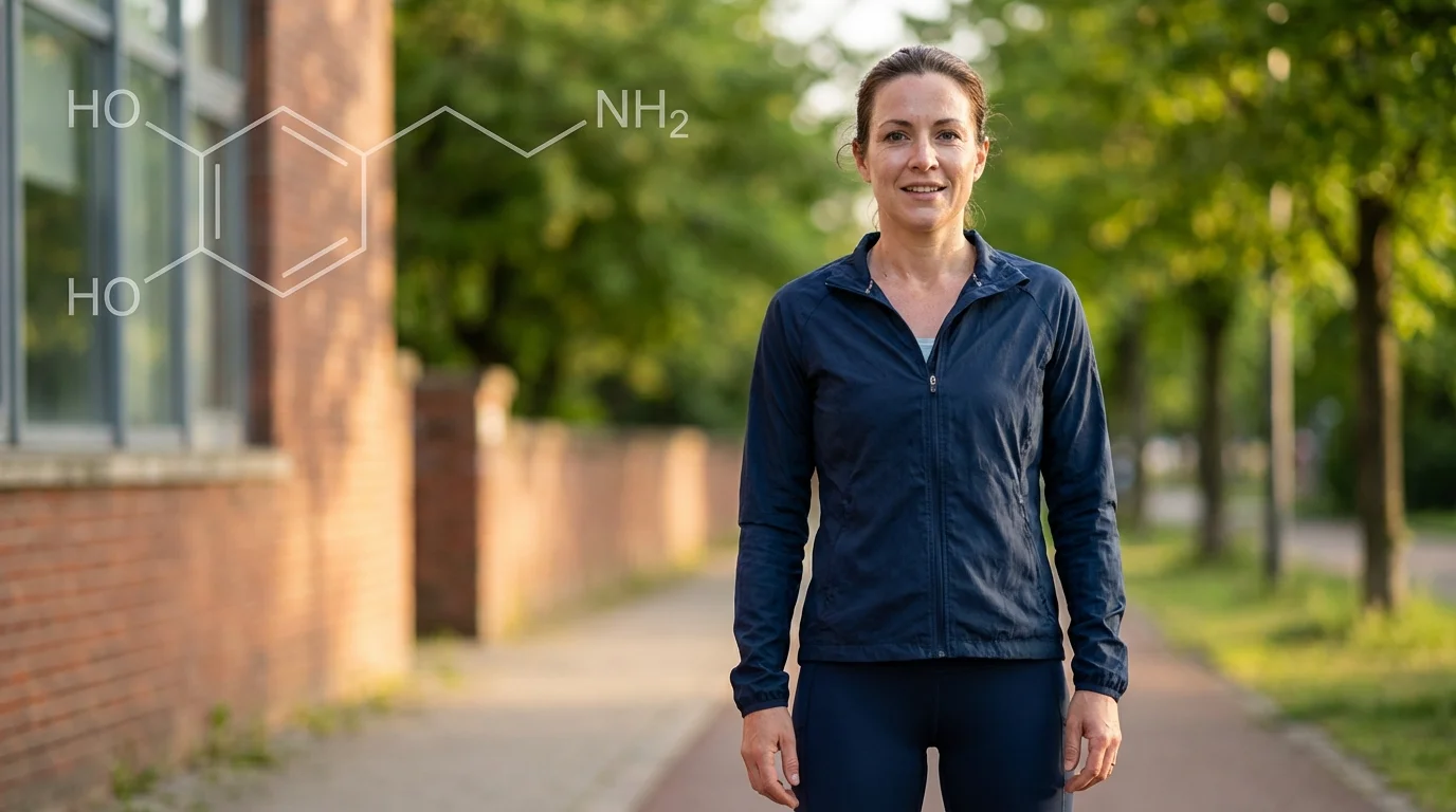 A person feeling the mental clarity and mood boost of a short workout.