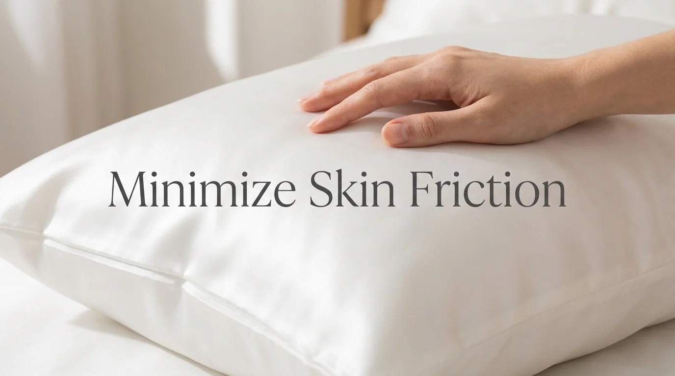 A silk pillowcase representing the habit of reducing physical irritation.