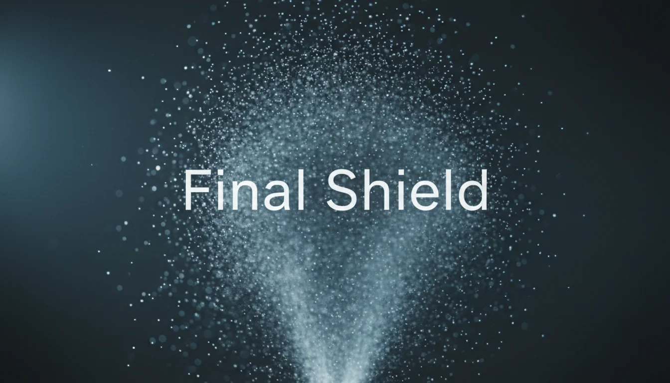 A fine mist of makeup setting spray being dispersed into the air.