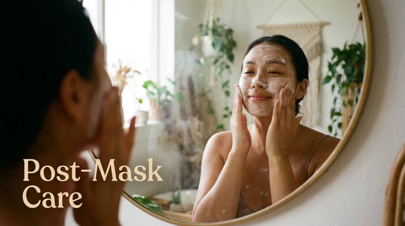 A person applying moisturizer to their face after a skincare treatment.