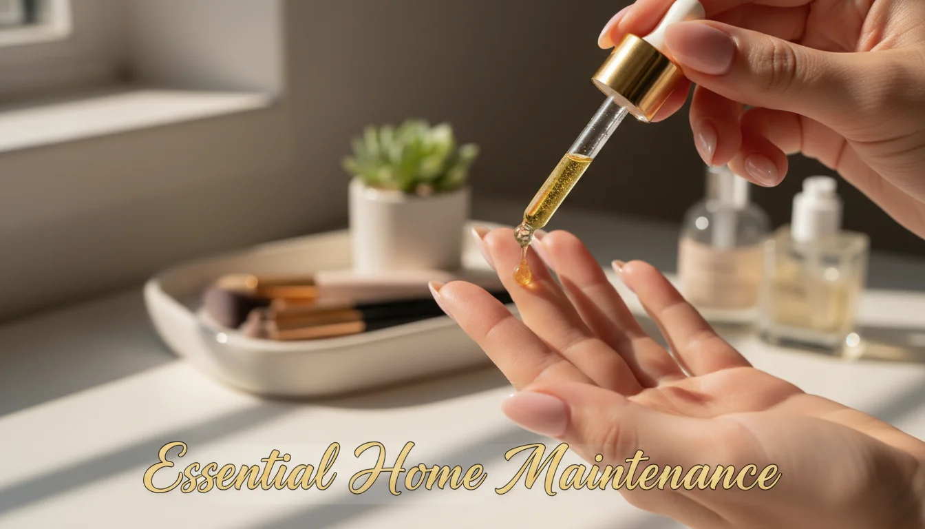 Applying cuticle oil to a manicure for maintenance.