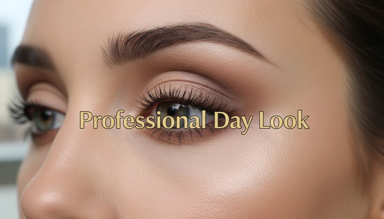 Subtle and elegant neutral eye makeup suitable for professional office settings.
