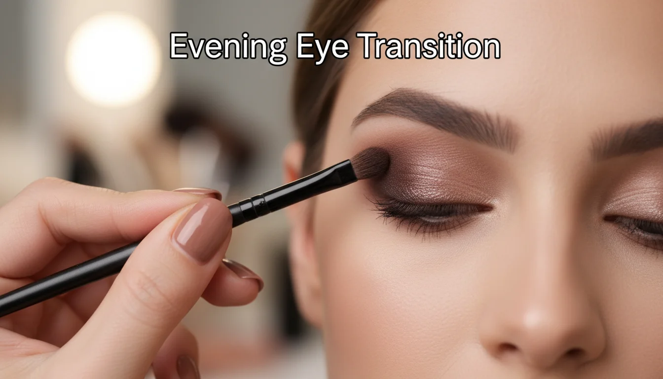 Transitioning from neutral day eyeshadow to a dramatic evening smokey eye.
