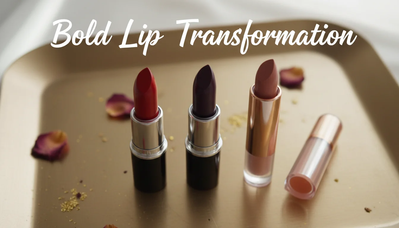 Switching from a nude daytime lipstick to a bold, statement evening lip color.