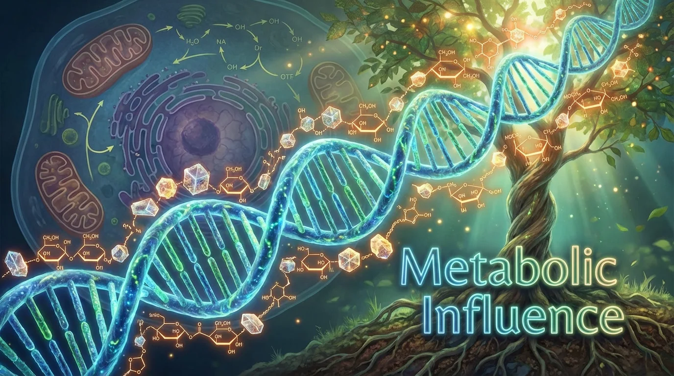 Digital art representing the link between metabolism and hair health.