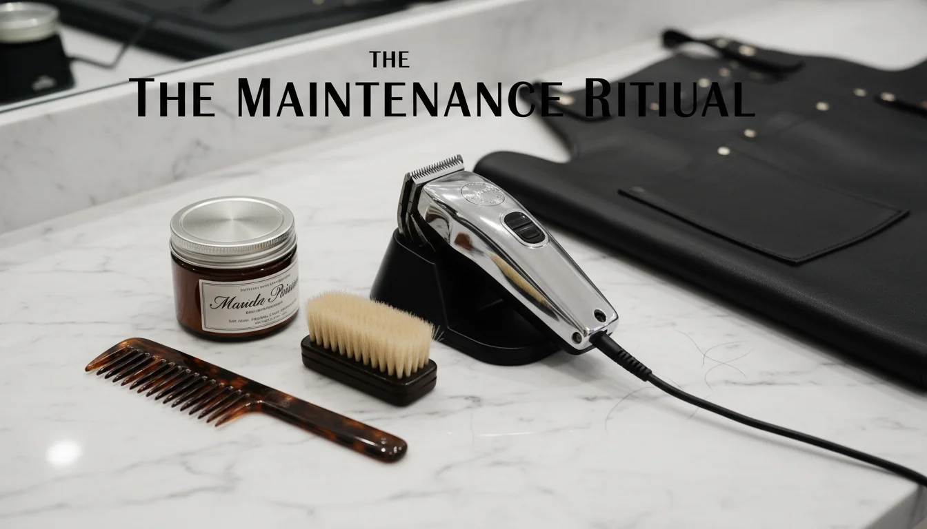 Essential grooming products and tools for maintaining a fresh fade.