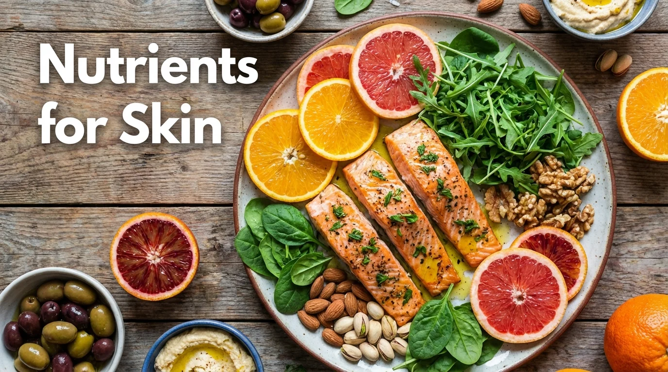 Healthy foods that support collagen production and skin health.