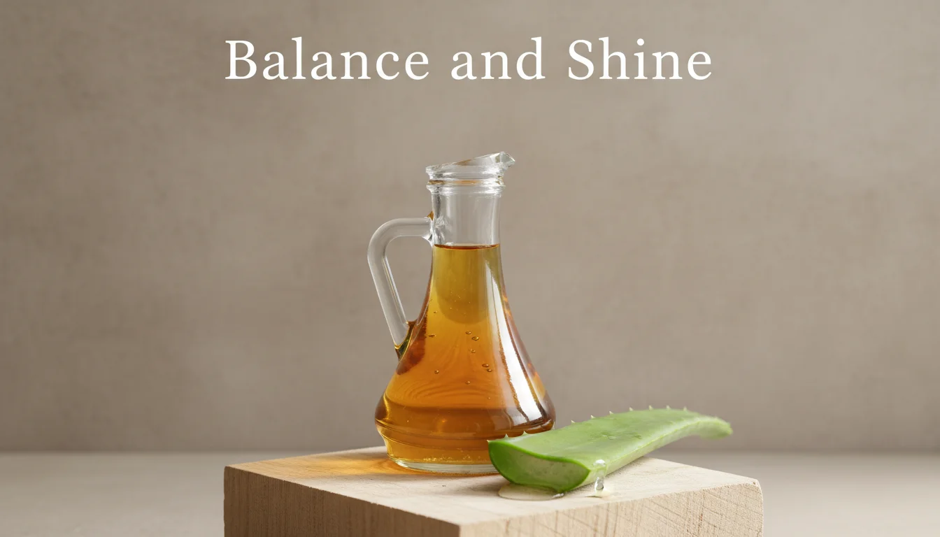 Apple cider vinegar and aloe vera gel for balancing hair pH.