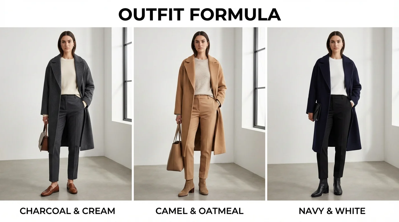 Visual representation of a repeatable outfit formula for daily wear.
