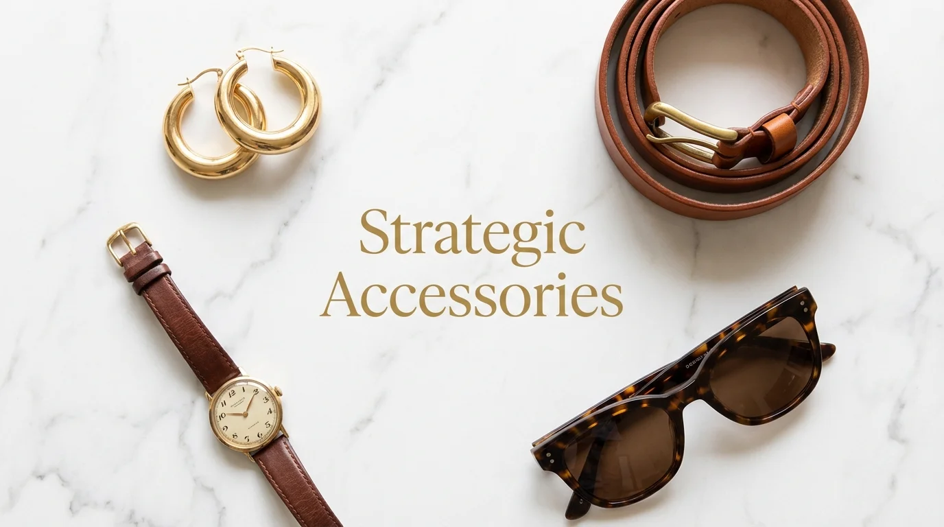 Strategic gold and leather accessories for elevating everyday outfits.