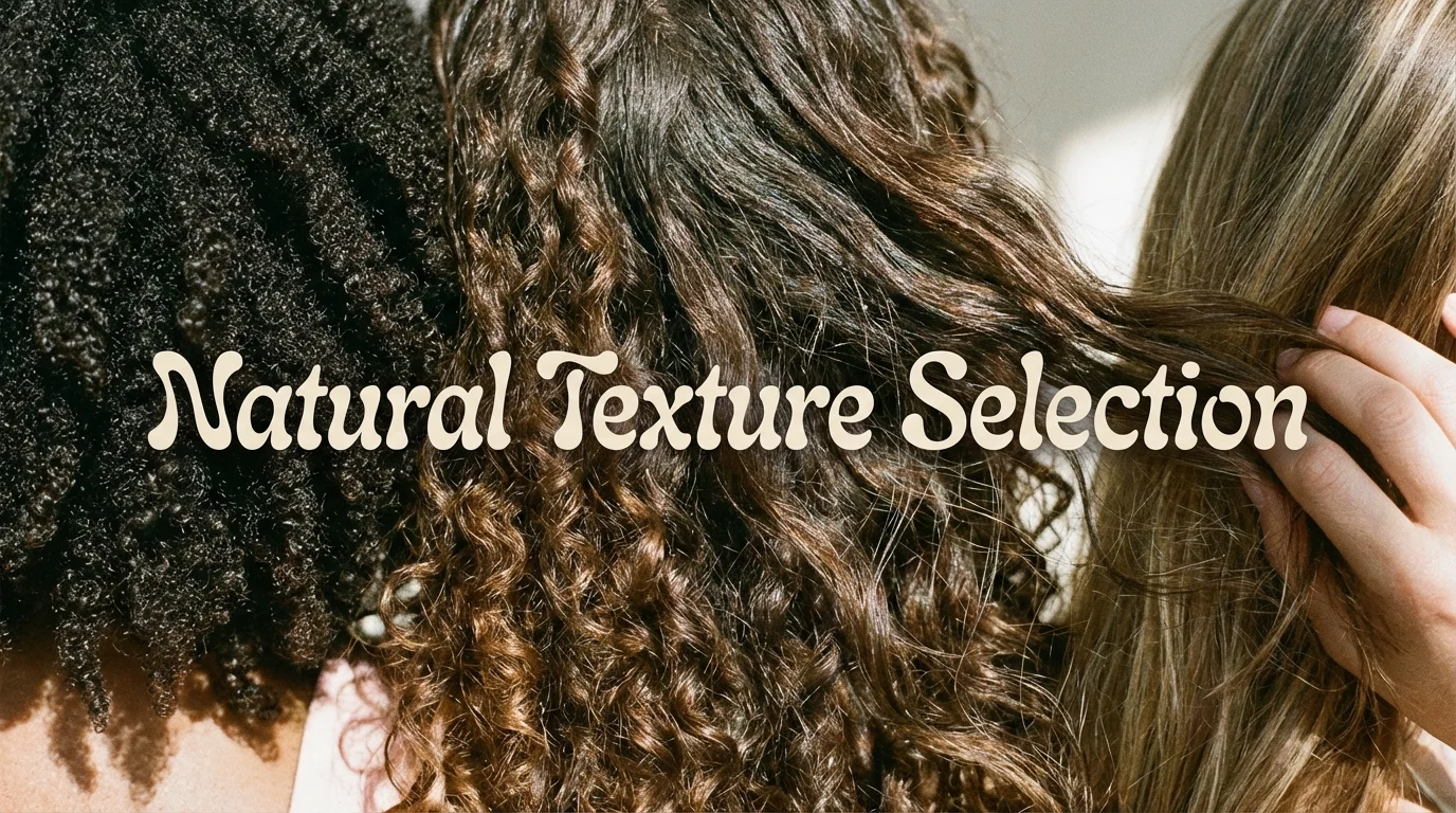 Different hair textures including curls and straight hair.