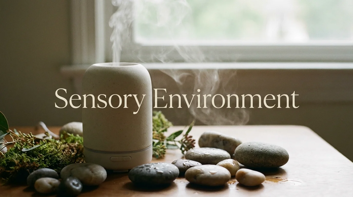 Aromatherapy diffuser creating a peaceful atmosphere in a room.