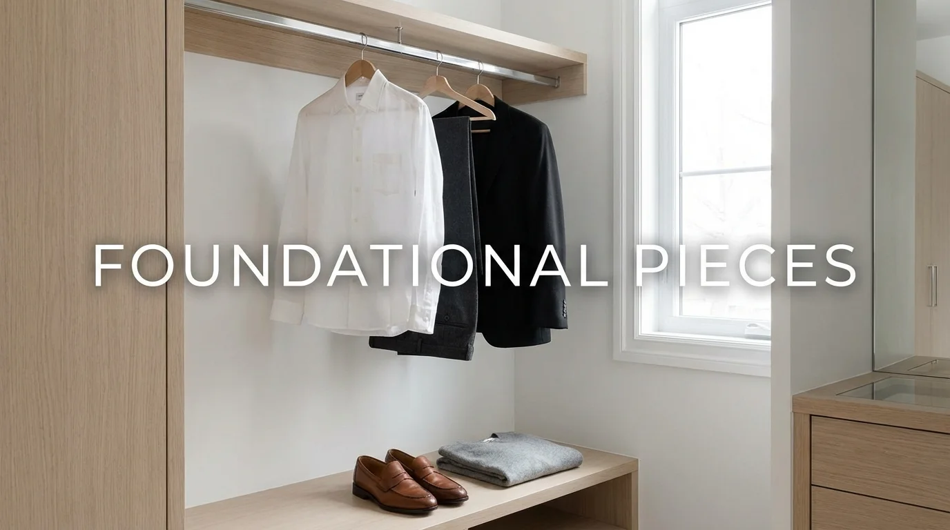 A minimalist wardrobe with high-quality neutral clothing.