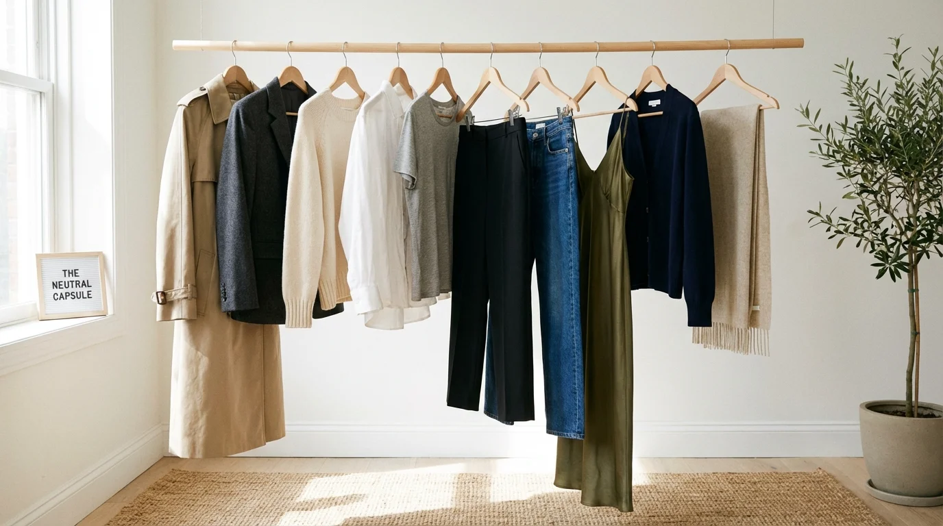 Capsule wardrobe concept using existing clothing items.