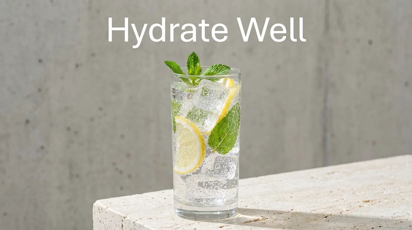Refreshing infused water emphasizing the importance of hydration for hormone balance.
