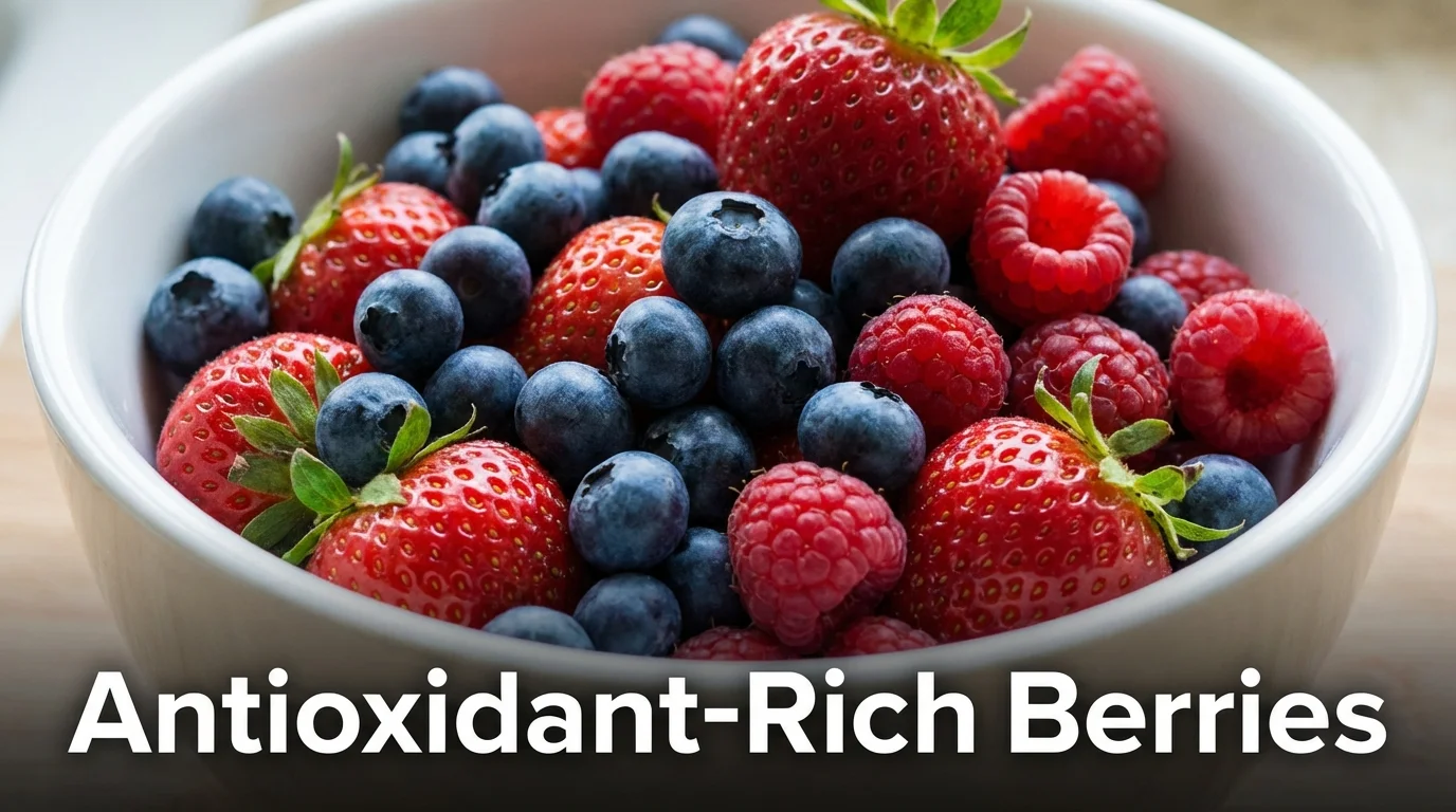 Assorted fresh berries in a white bowl.