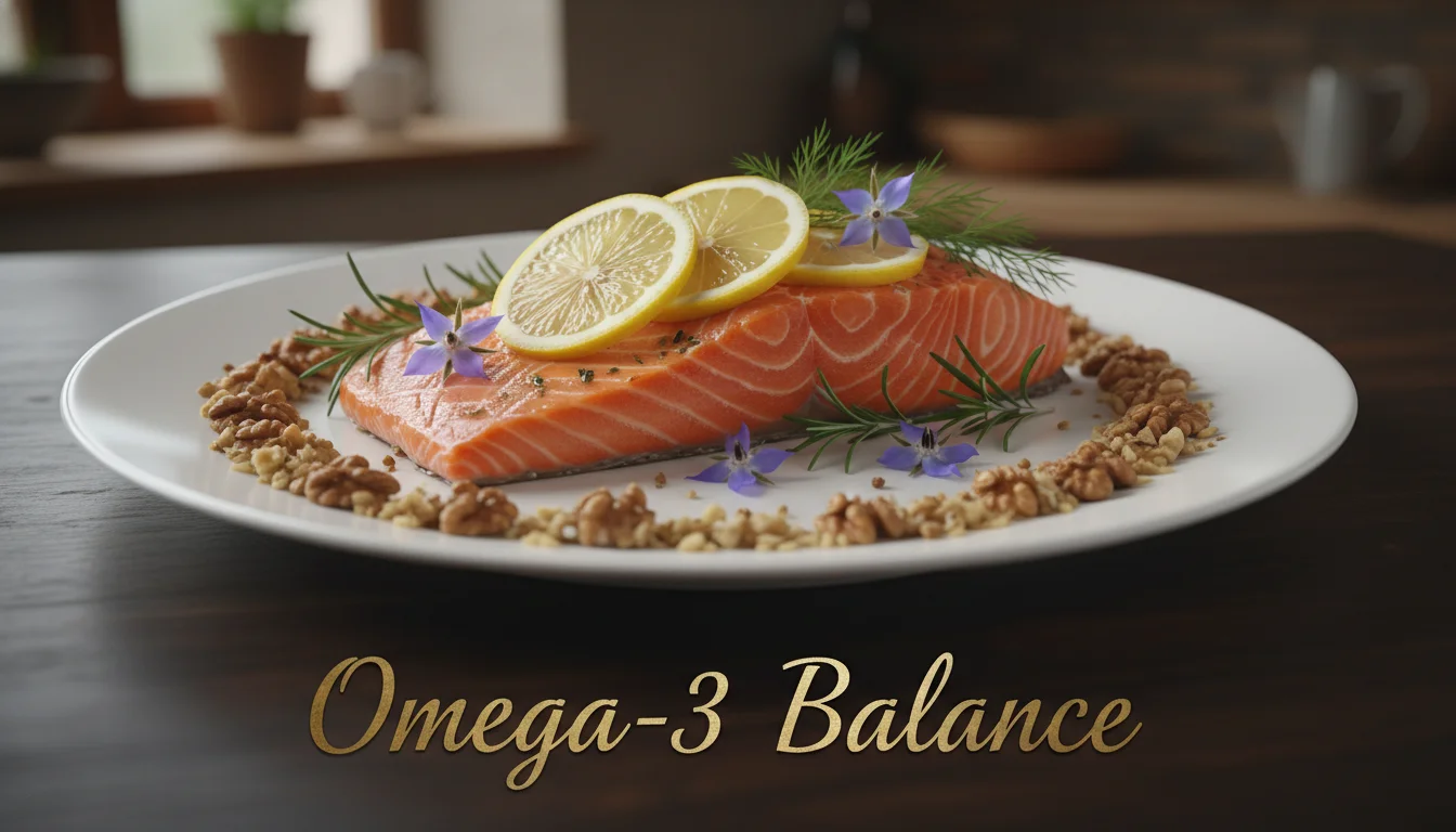 Wild-caught salmon and walnuts, excellent sources of omega-3 fatty acids.