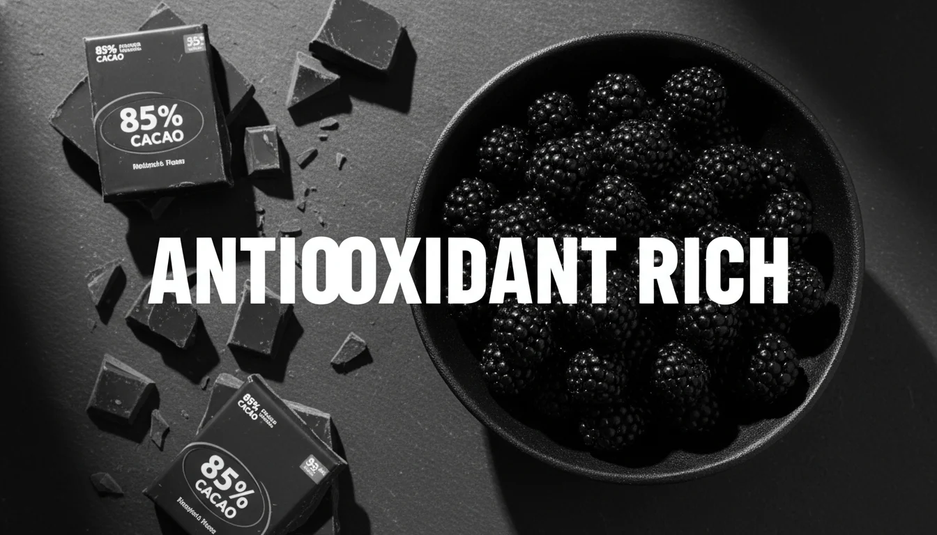 Dark chocolate and blackberries, high in antioxidants for cortisol management.