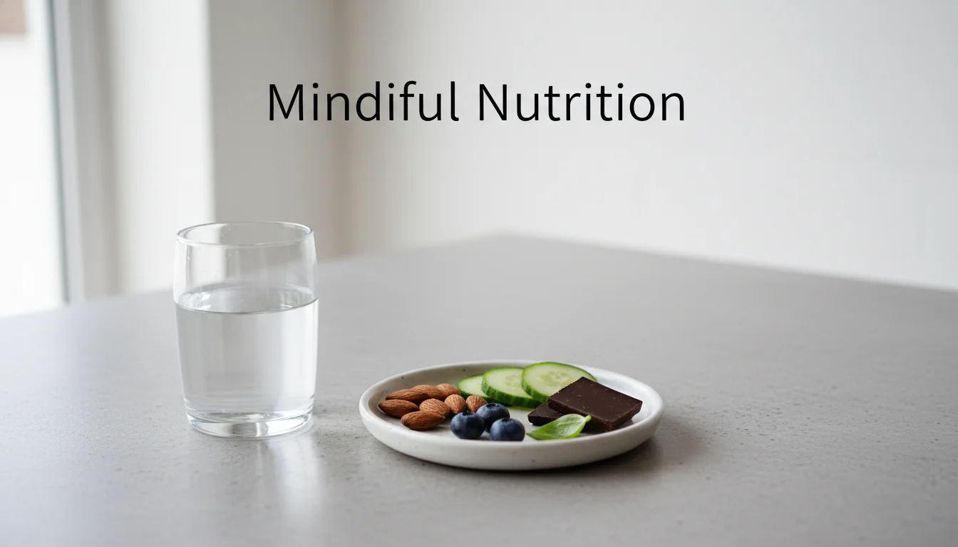 A minimalist representation of healthy snacking and hydration for hormone balance.
